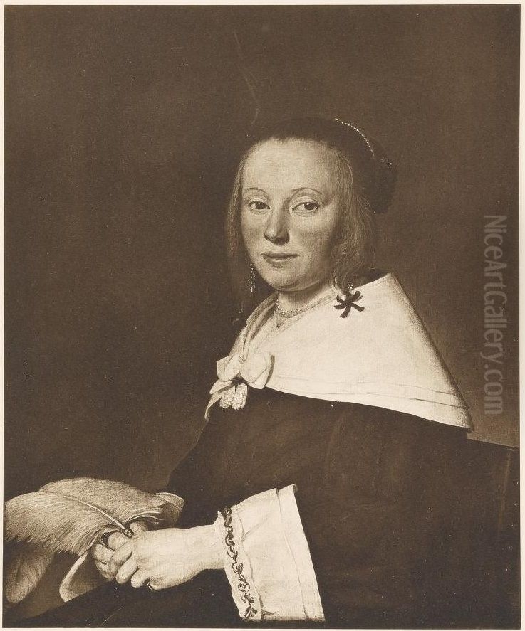 Portrait of Maria Hammius (....-1678) Oil Painting by Johannes Cornelisz Verspronck