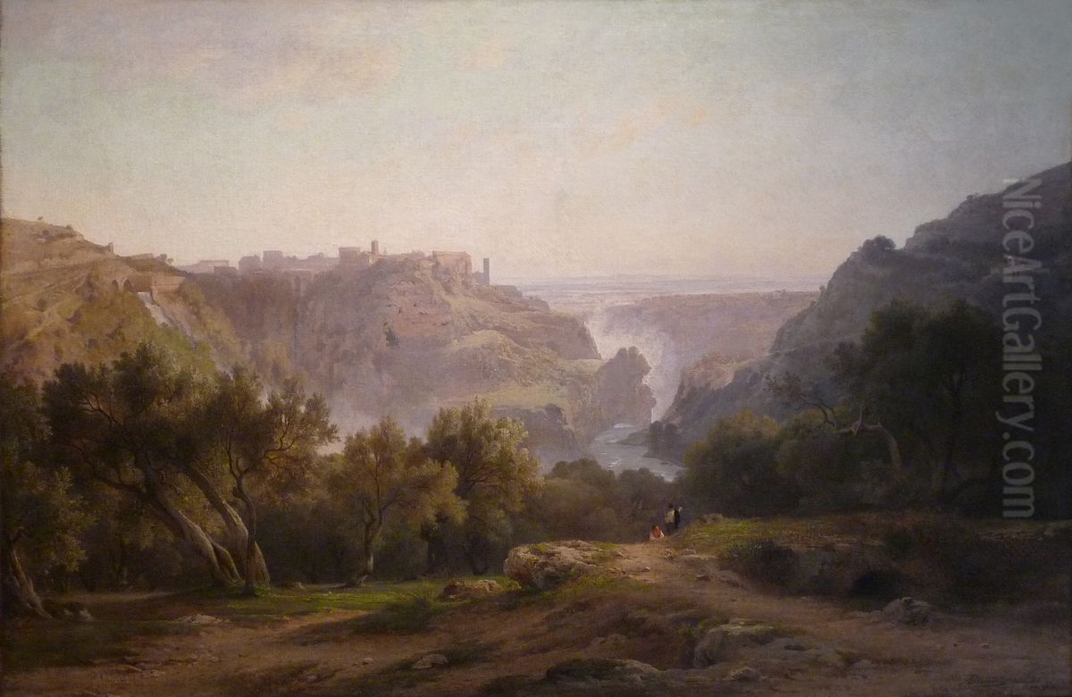Vue de Tivoli Oil Painting by Jean-Achille Benouville