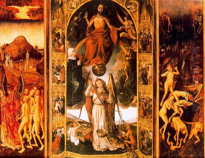 Triptic del Judici Final. Oil Painting by unknown