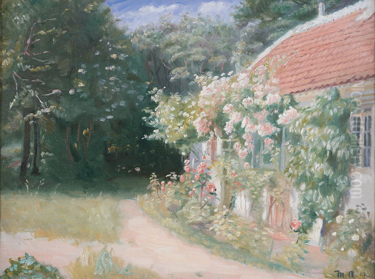 The Old Garden House Oil Painting by Michael Peter Ancher