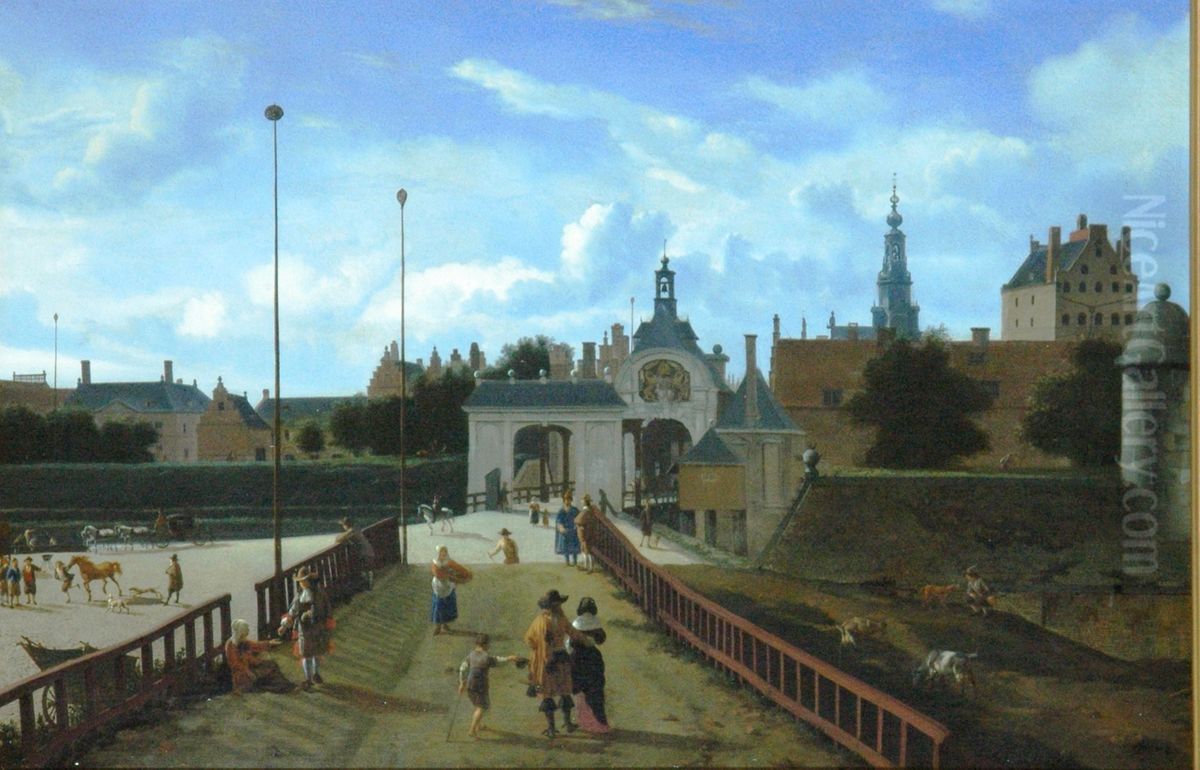 Antonispoort, Amsterdam Oil Painting by Jan Van Der Heyden