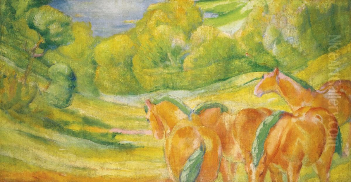 Large Landscape I Oil Painting by Franz Marc