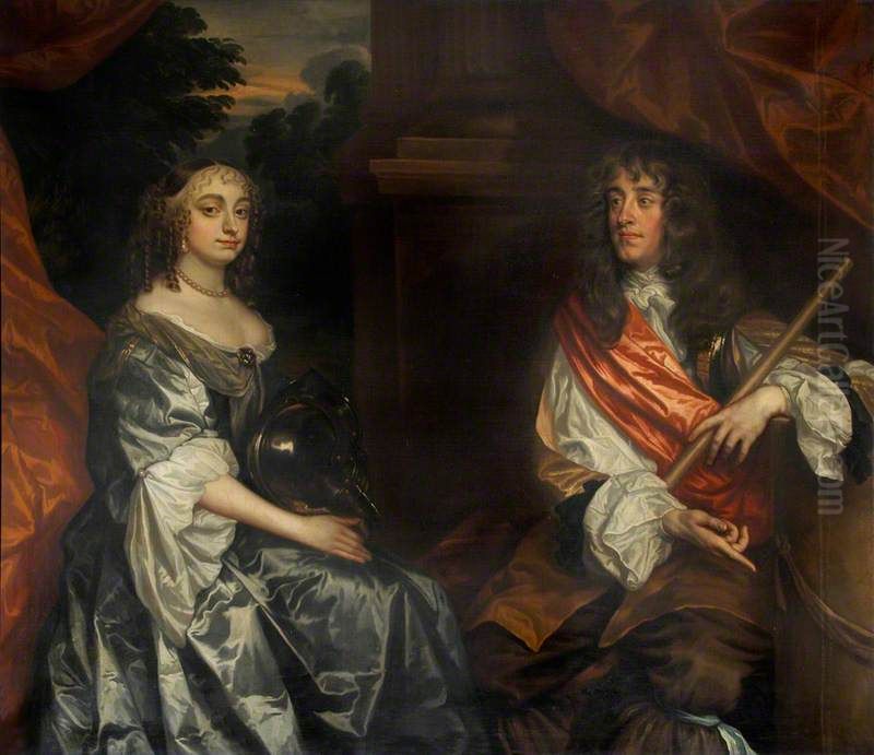 James, Duke of York, later King James II (1633 - 1701), and Anne Hyde, Duchess of York (1637 - 1671) Oil Painting by Peter Lely