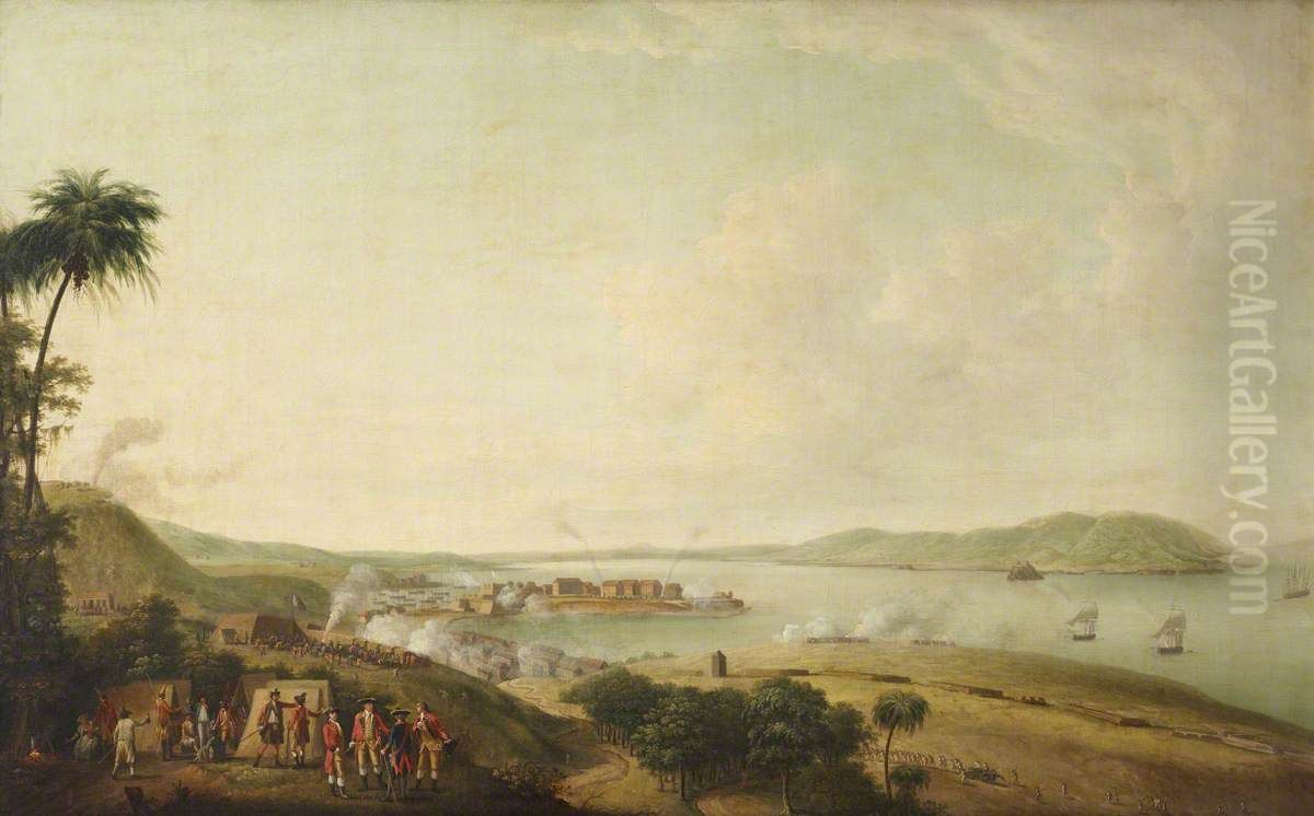 British Attack on the Citadel of Martinique, January, 1762 Oil Painting by Dominic Serres