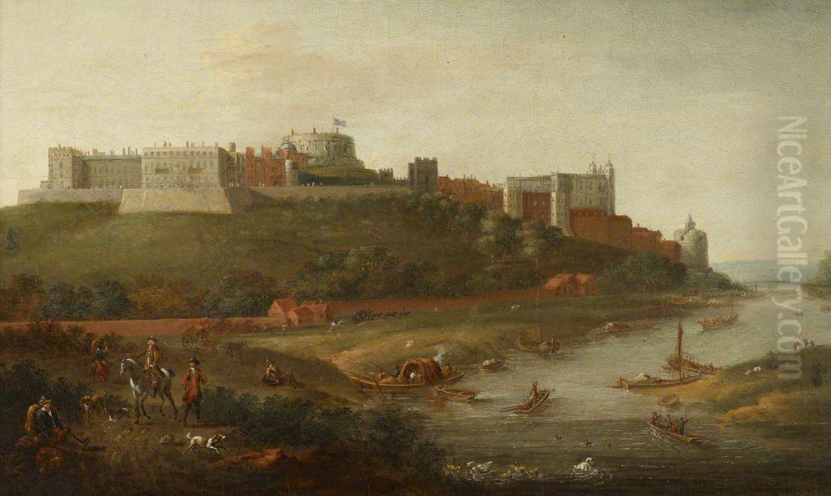 Windsor Castle from the River Oil Painting by Robert Griffier