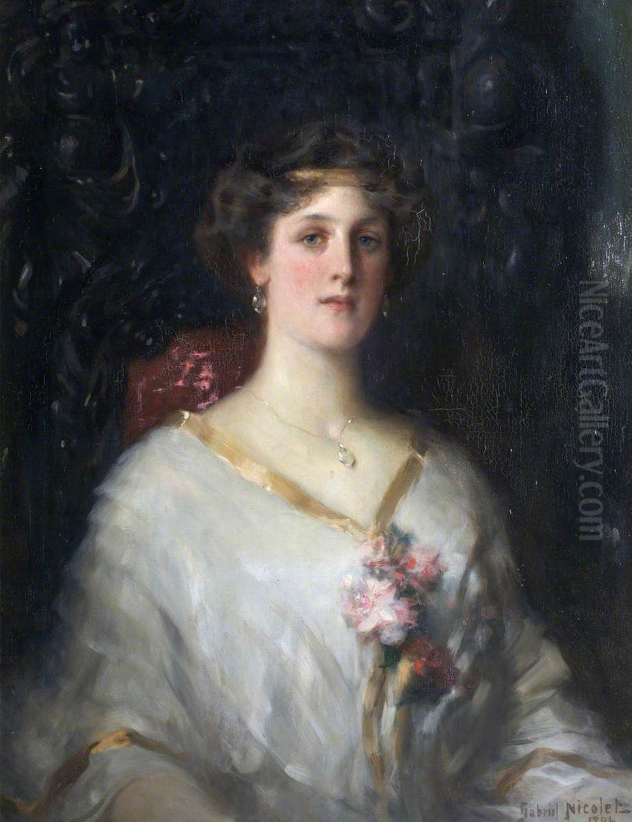 Lady Beatrice Butler, Lady Pole-Carew (1876 - 1952) Oil Painting by Gabriel Emile Edouard Nicolet