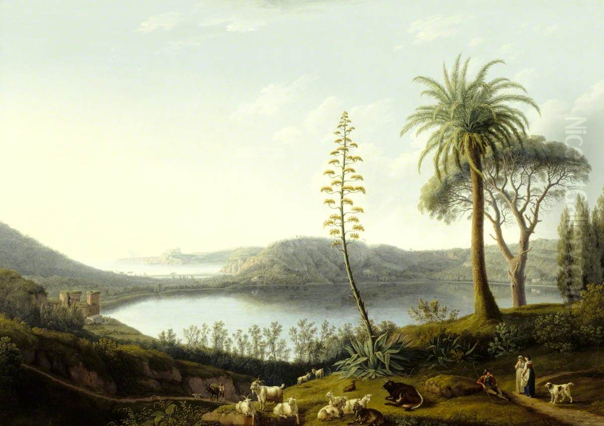 The Lake of Avernus Oil Painting by Jacob Philipp Hackert