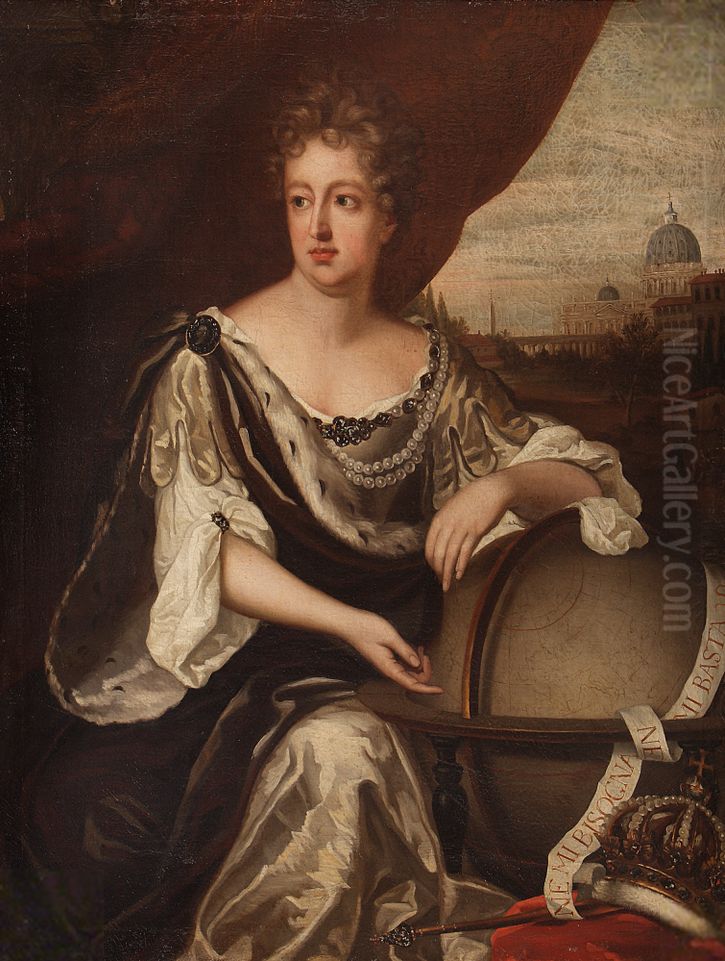 Queen Christina of Sweden (1626-1689) in Rome Oil Painting by Michael Dahl