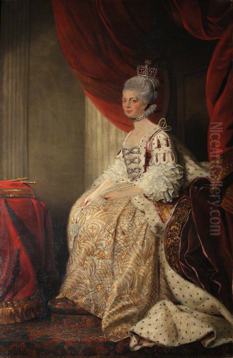 Queen Charlotte (of Mecklenburg-Strelitz) (1744-1818) Oil Painting by Of Sir Joshua Reynolds