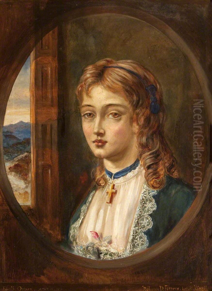 Edith Frances Rosamond Orpen (1859/60 - 1939), later Mrs Charles Frederick Carlos Clarke,aged 13 Oil Painting by Rebecca Dulcibella Orpen