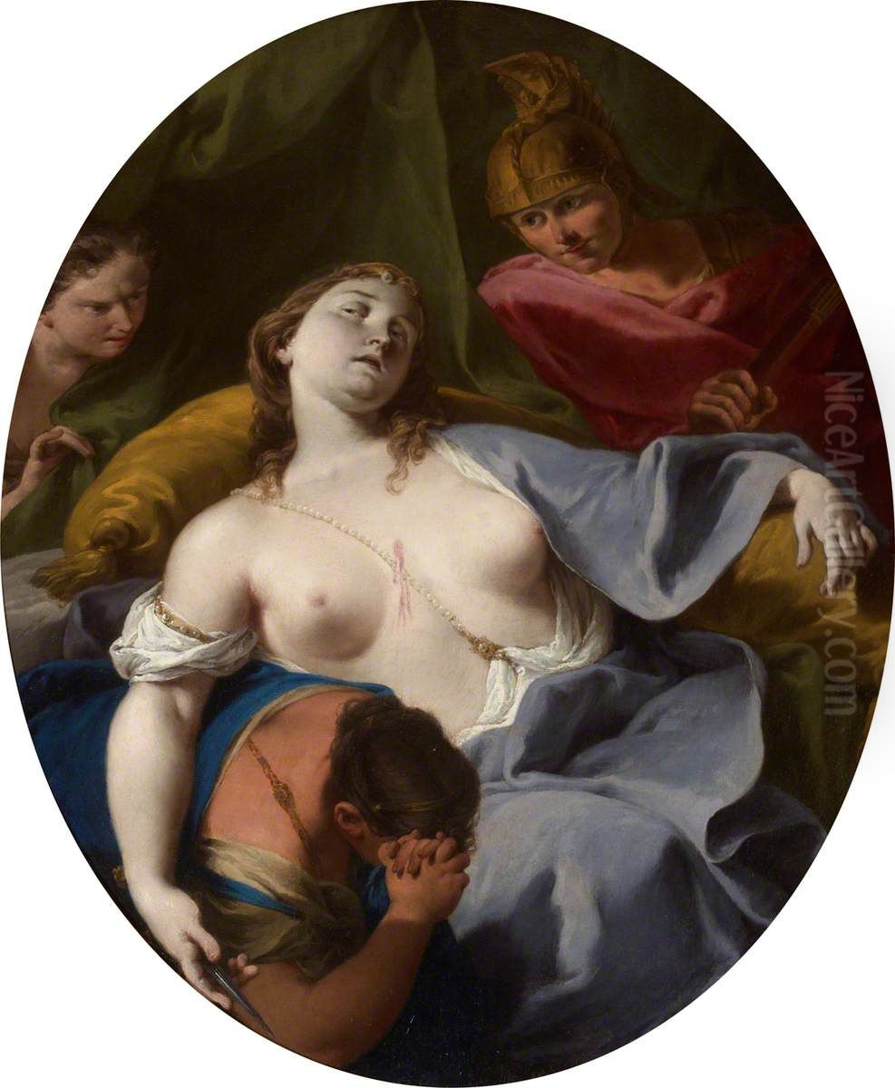 The Suicide of Lucretia Oil Painting by Giambattista Pittoni