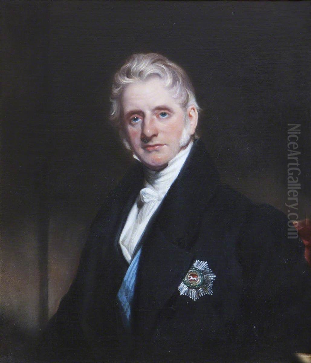 John Cust, 1st Earl Brownlow, GCH, FRS, MP (1779-1853) Oil Painting by Martin Archer Shee