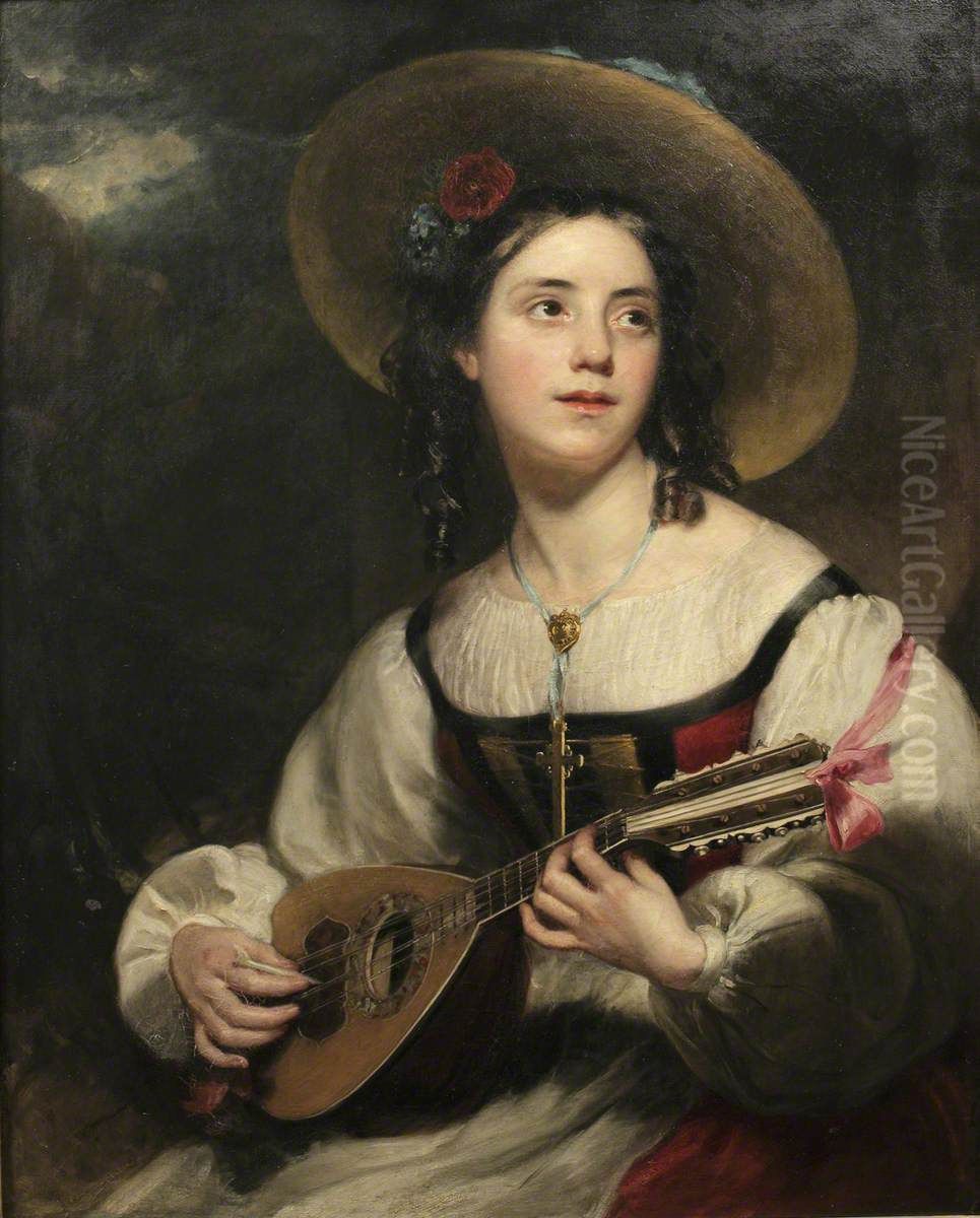 Emily Maria Pickersgill, later Mrs George Hebberd Cable (1837 -1924) in Spanish Costume Oil Painting by Henry William Pickersgill