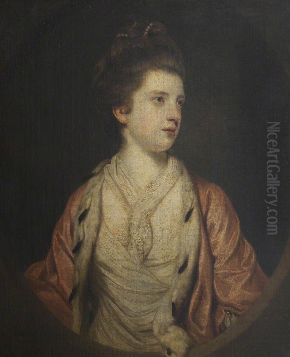Elizabeth Fortescue (1745-1780), Countess of Ancram, Later Marchioness of Lothian Oil Painting by Of Sir Joshua Reynolds