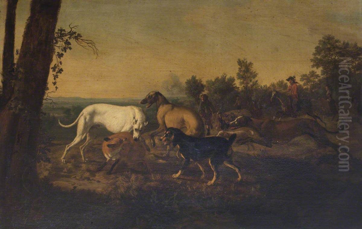 Hunting Scene Oil Painting by Abraham Danielsz. Hondius