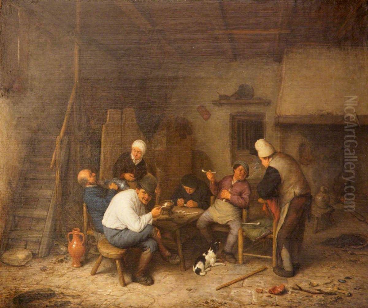 Interior of an Inn Oil Painting by Adriaen van Ostade
