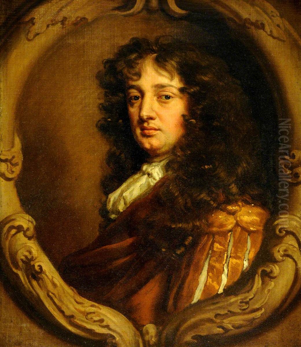 A Gentleman Dressed 'alla Romana'  wearing a Golden-coloured Cloak Oil Painting by Peter Lely