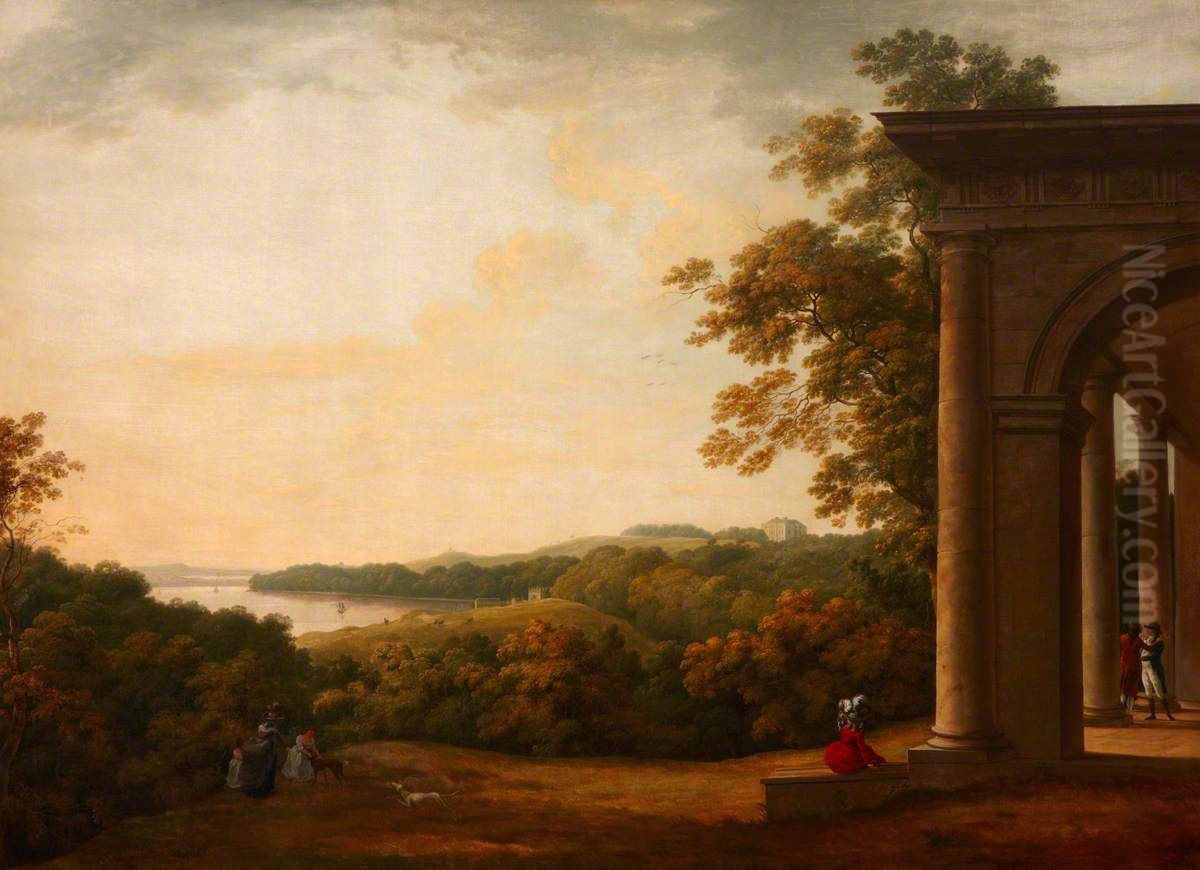 A View of Castle Ward from the Doric Temple Oil Painting by William Ashford