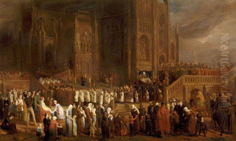 The Funeral Procession of William Canynges (c.1399-1474) to St Mary Redcliffe 1474 Oil Painting by Edward Villiers Rippingille