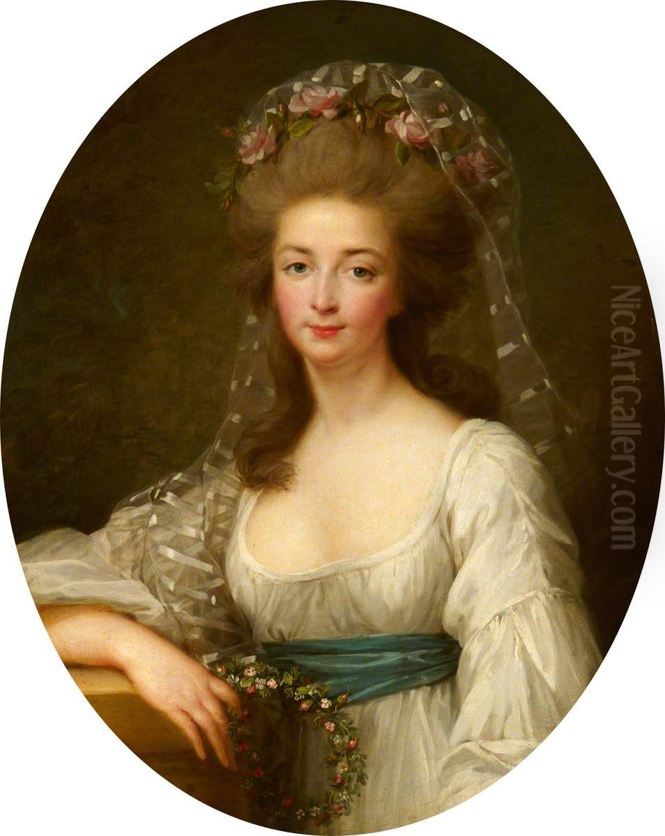 Portrait of a Lady as a Priestess, called Princess Elisabeth de Bourbon, Princess of France, 'Madame Elizabeth' (1764-1794) Oil Painting by Elisabeth Louise Vigee Le Brun