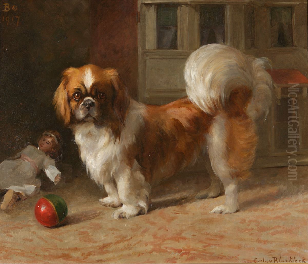 'Bo', a Pekingese dog Oil Painting by Evelyn Blacklock