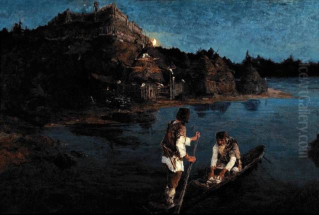 <<Gonec. Vosstal rod na rod>> Oil Painting by Nicholas Roerich