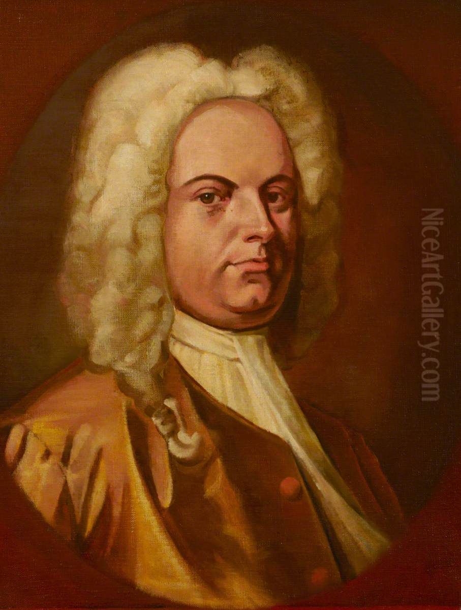 George Frideric Handel (1685-1759) (after Balthasar Denner) Oil Painting by Balthasar Denner