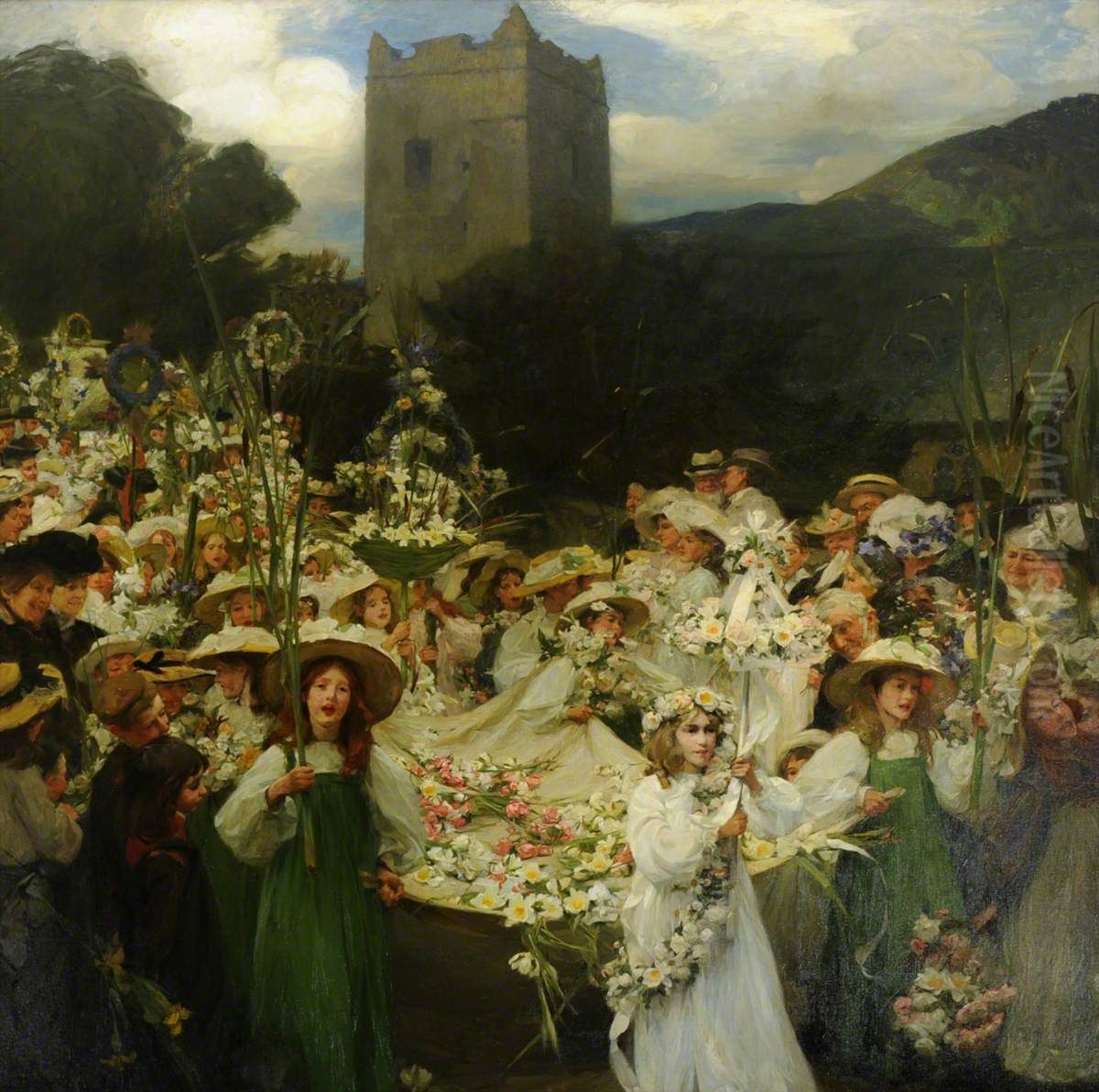 The Grasmere Rushbearing Oil Painting by Frank Bramley