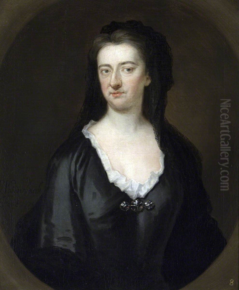 An Unknown Woman in Black, possibly Phoebe Bowater, Mrs William Vernon Oil Painting by John Vanderbank