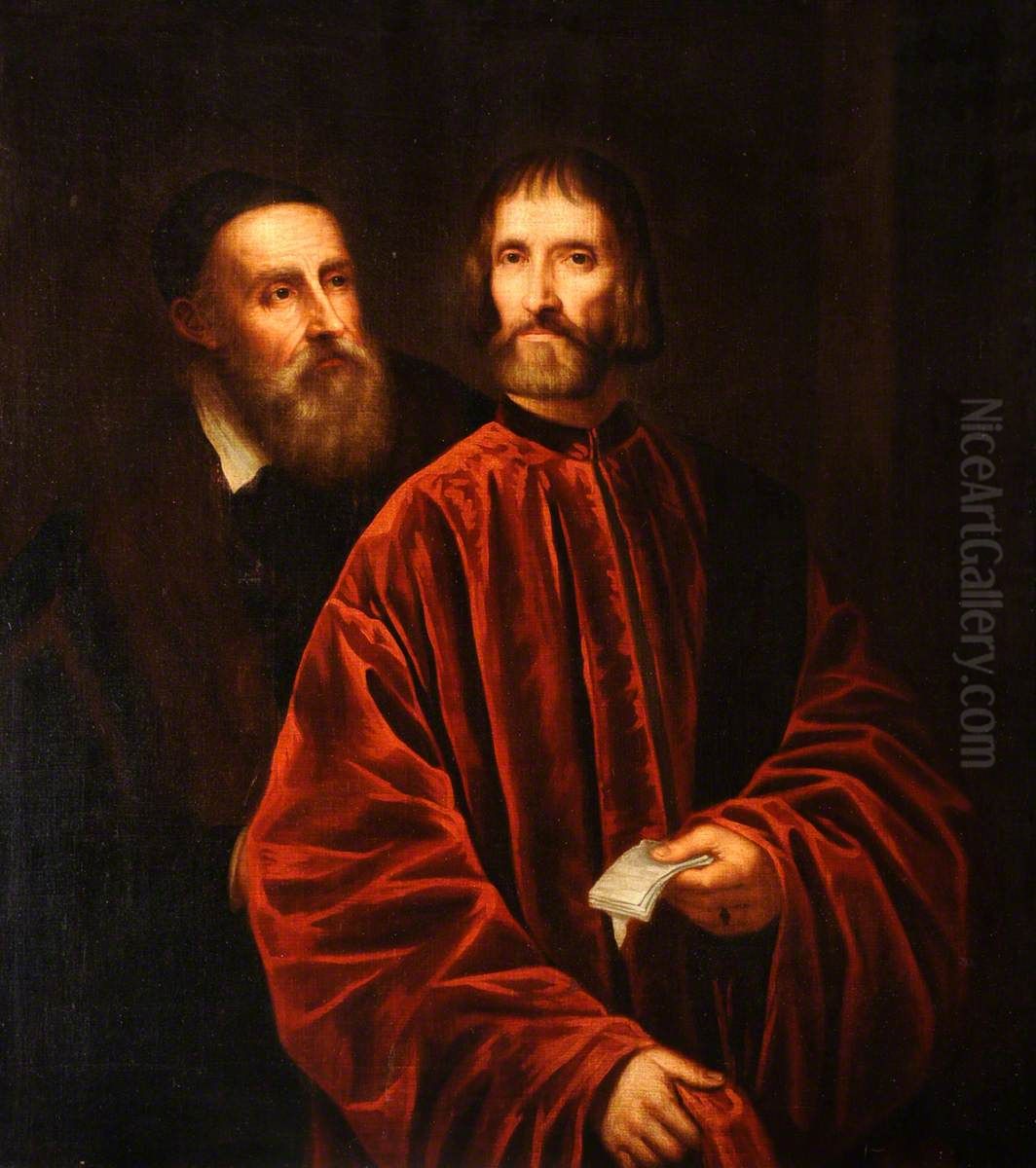 Titian (1488/90-1576) and Andrea de' Franceschi (d.1551), Grand Chancellor of Venice Oil Painting by Titian