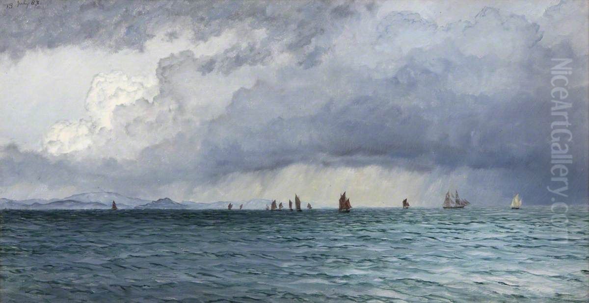 Falmouth Harbour, 13 July 1883 Oil Painting by John Brett