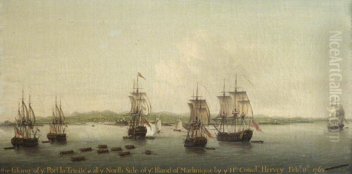 The Capture of Martinique, 11th February 1762 Oil Painting by Dominic Serres