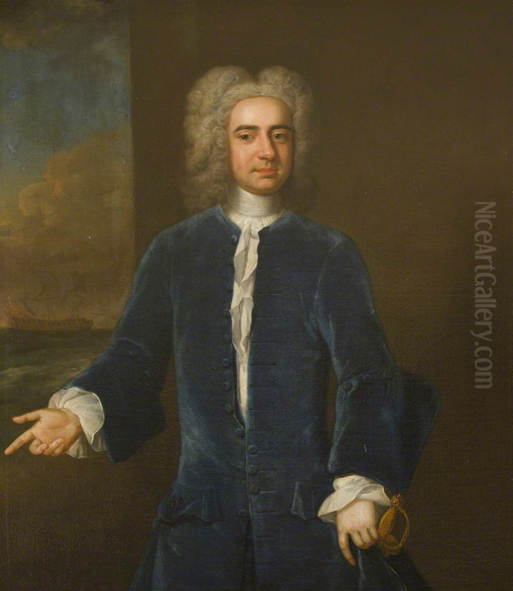Admiral Thomas Davers (1689-1746/7) Oil Painting by Enoch Seeman