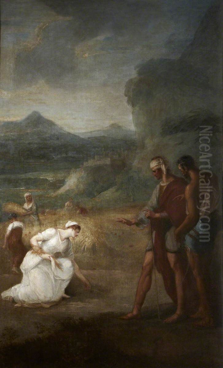 Ruth and Boaz Oil Painting by William Hamilton