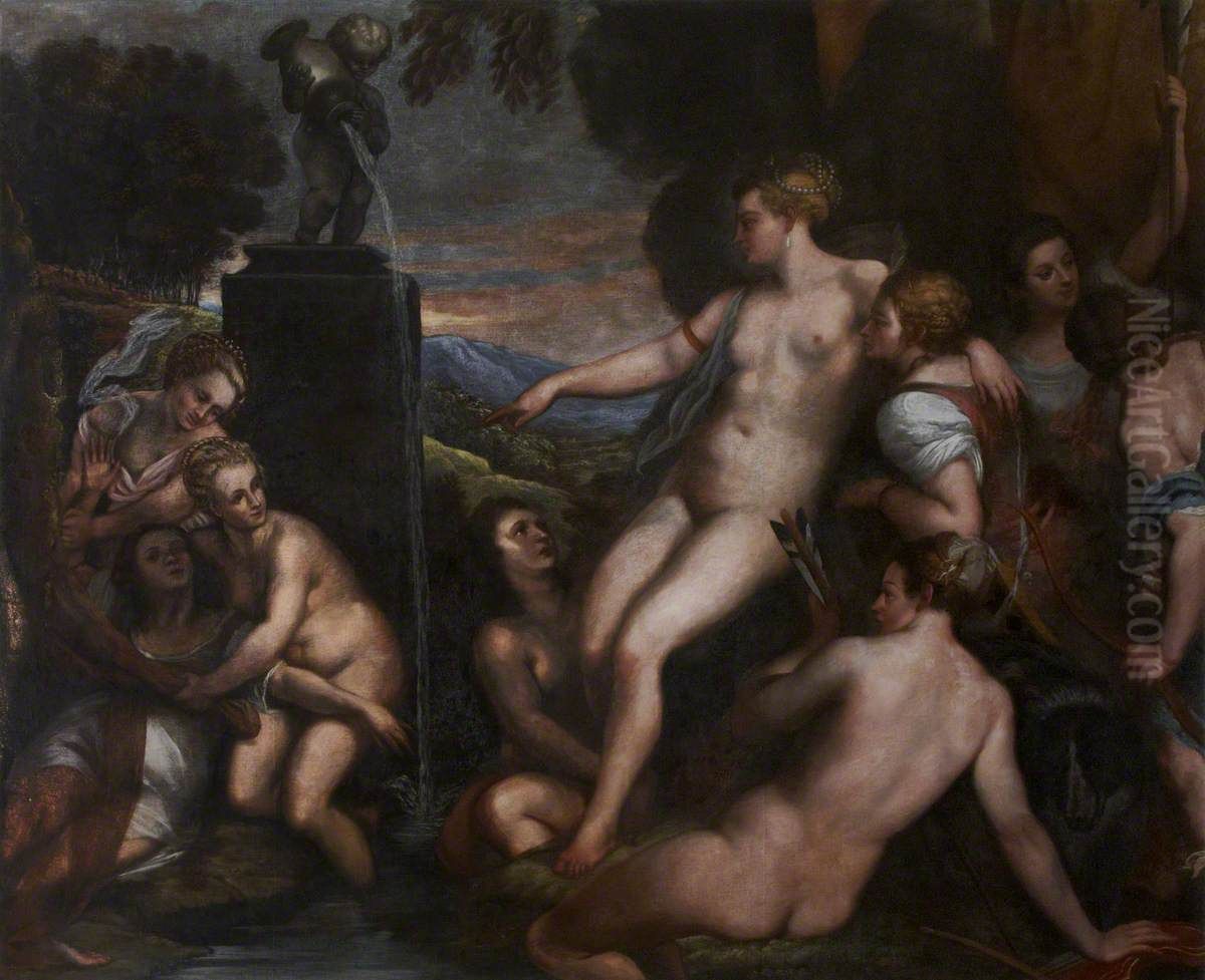 Diana and Callisto (after Titian) Oil Painting by Henry Stone