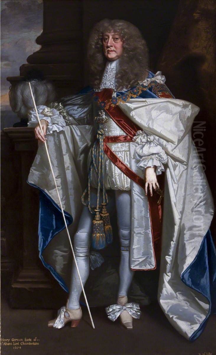 Henry Jermyn, 1st Earl of St Albans, KG (d.1684), in Garter Robes Oil Painting by Peter Lely