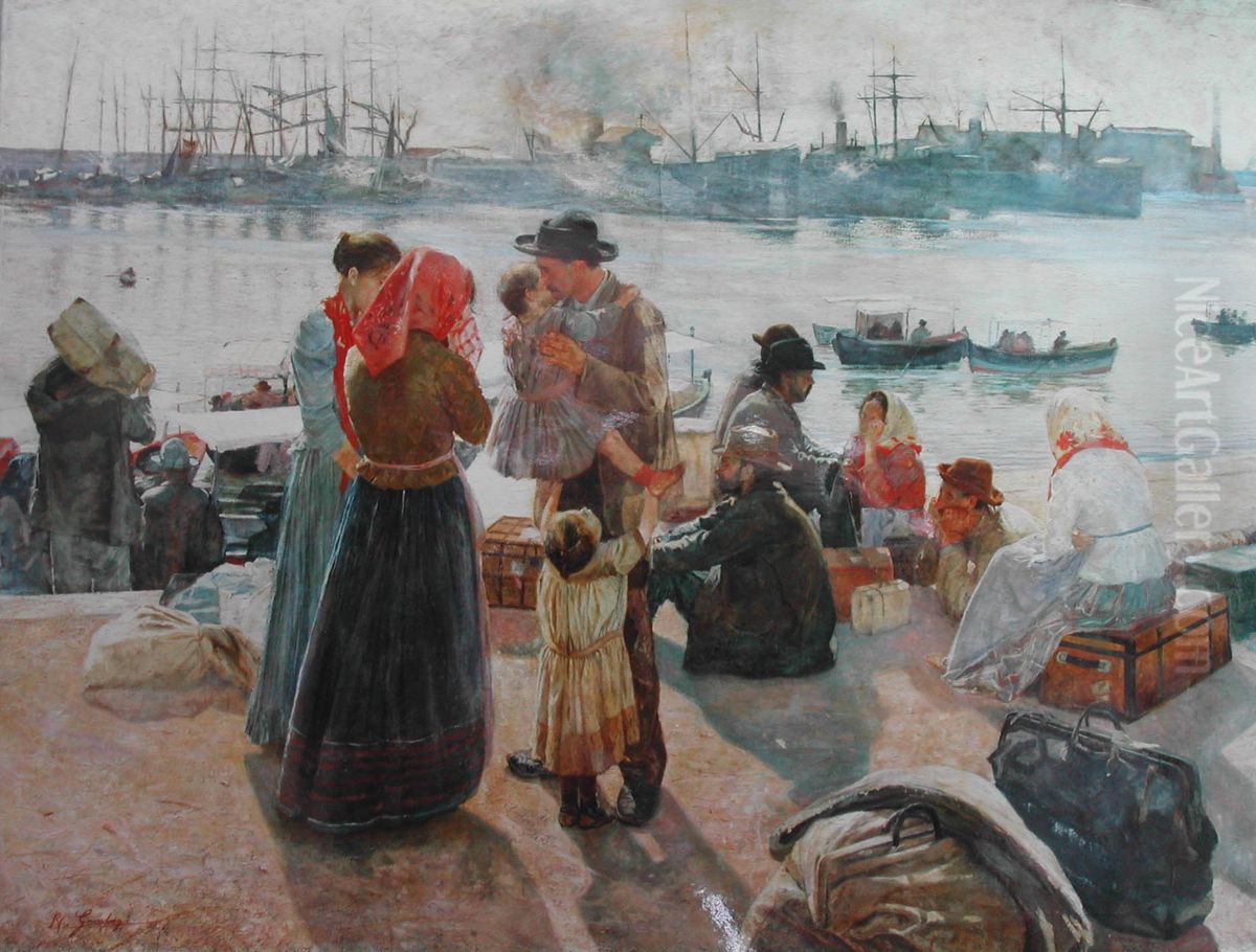 The Immigrants Oil Painting by Raffaello Gambogi