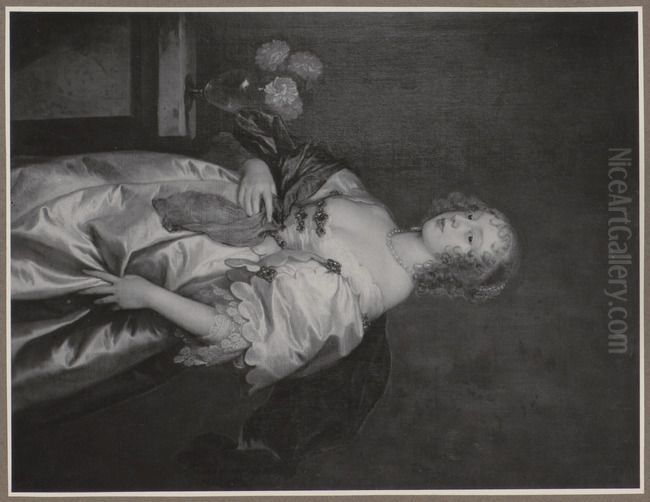 Alice Bankes, Lady Borlase (1621-1683) Oil Painting by Sir Anthony Van Dyck