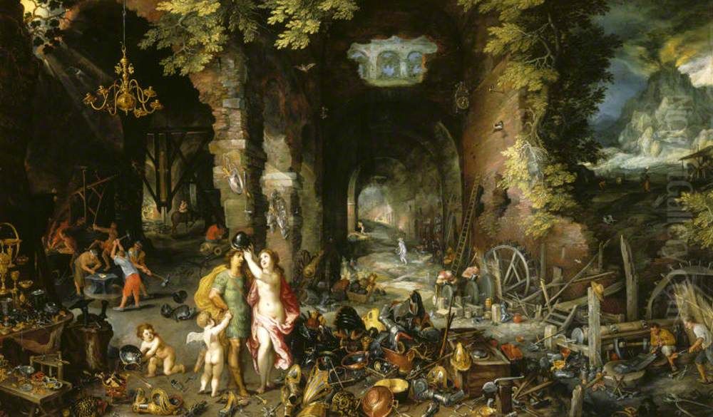 Fire Oil Painting by Jan Brueghel the Younger