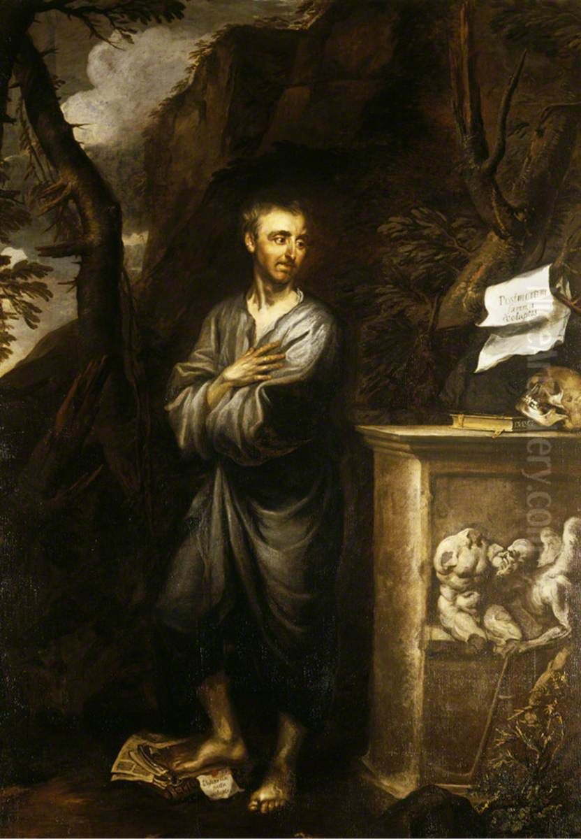 Self-portrait as a Hermit Oil Painting by Edward Altham