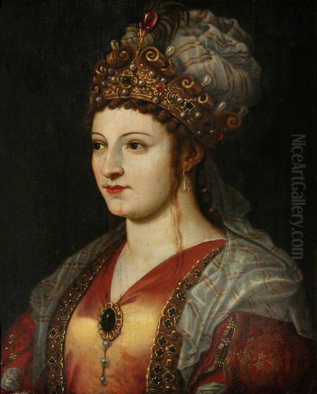 Caterina Cornaro, Queen of Cyprus (d.1510) Oil Painting by Titian