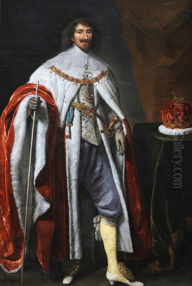 Philip Herbert, 4th Earl of Pembroke, 1st Earl of Montgomery, KG (1584 - 1650) Oil Painting by Daniel Mijtens