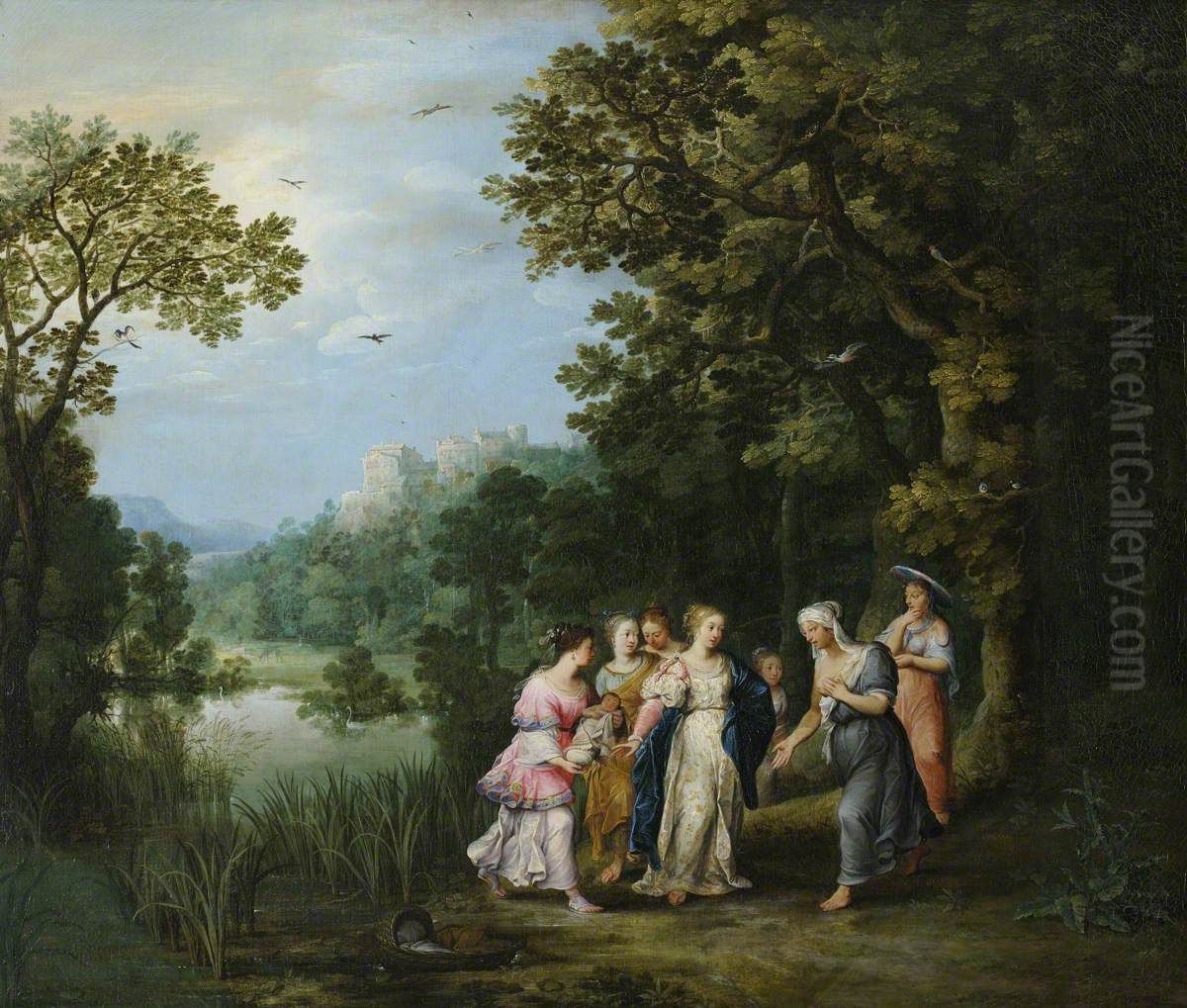 The Finding of Moses Oil Painting by Adriaen Van Stalbemt