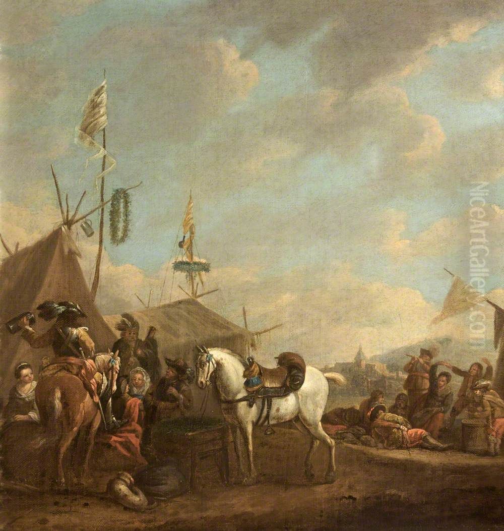 Soldiers by an Encampment Oil Painting by Philips Wouwerman