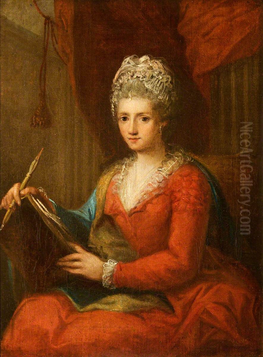Self-portrait (after Kauffman) Oil Painting by Angelica Kauffmann