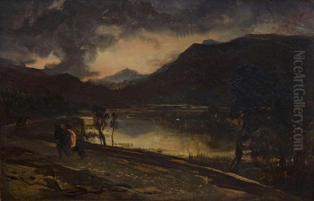 Sunset in Scotland Oil Painting by Sir Edwin Henry Landseer