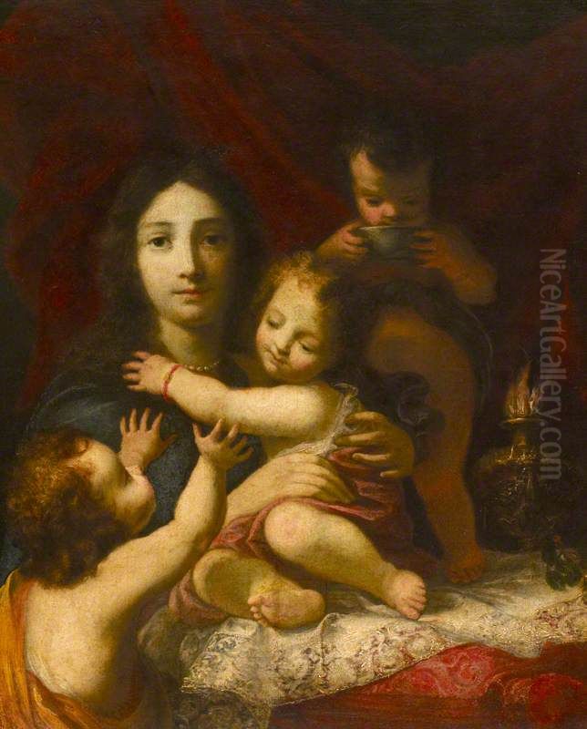 Charity Oil Painting by Of Sir Joshua Reynolds