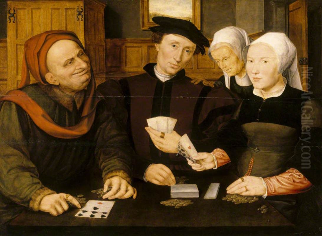 The Card Players Oil Painting by Jan Matsys