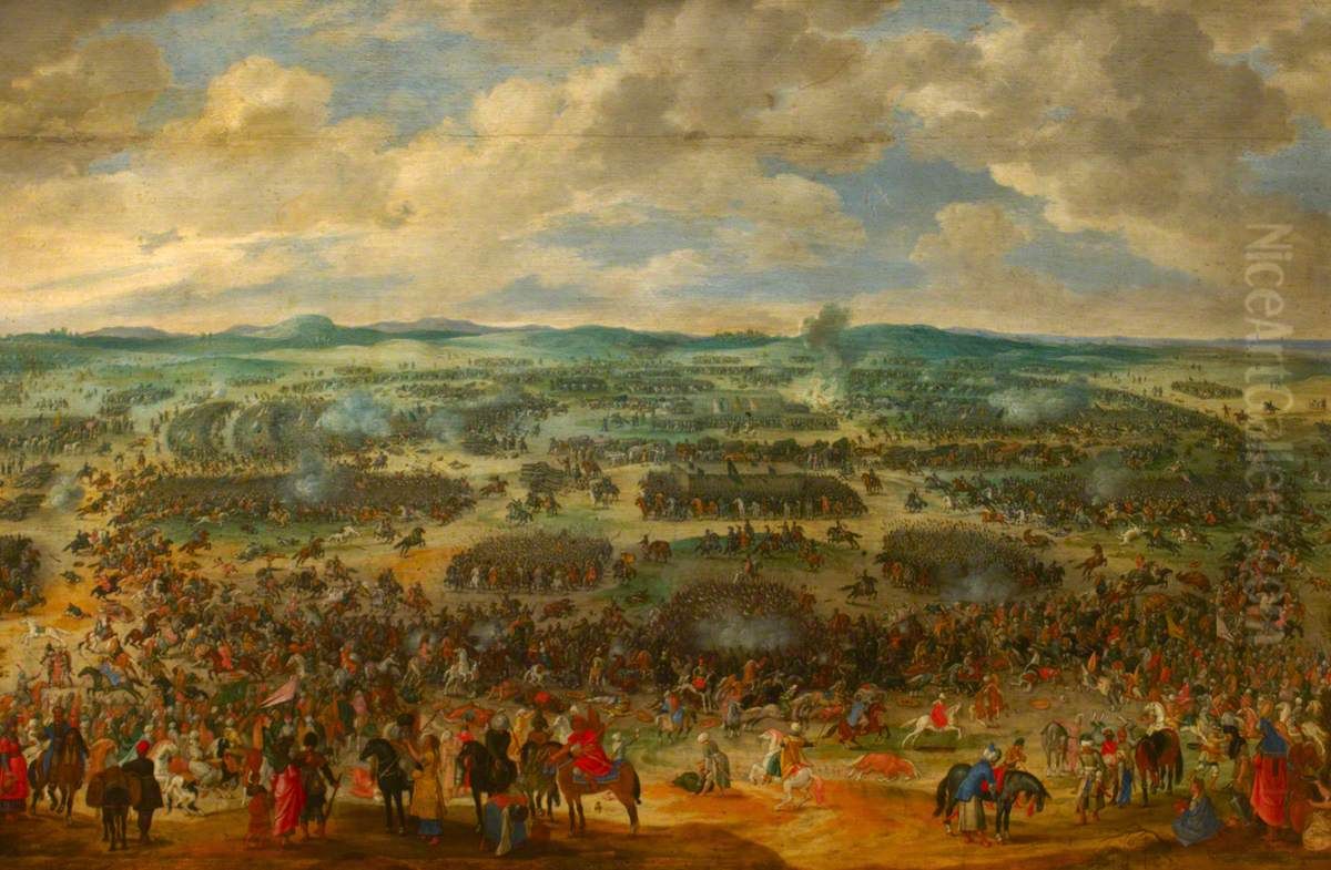 Turk and Christian Battle Scene Oil Painting by Sebastiaen Vrancx