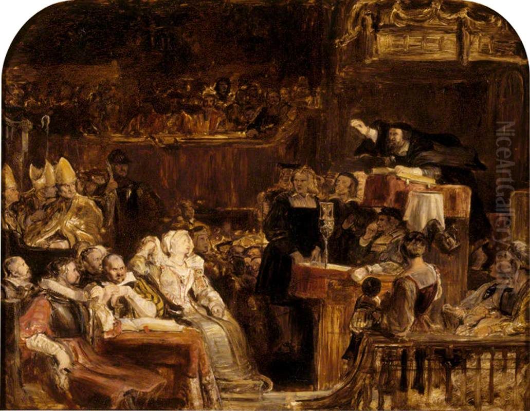 John Knox preaching before the Lords of the Congregation, 10th June, 1559 Oil Painting by David Wilkie